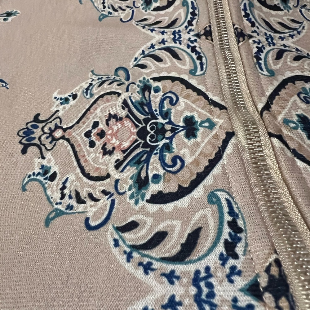 Men's Beige Patterned Bomber Jacket - Picture 7 of 11
